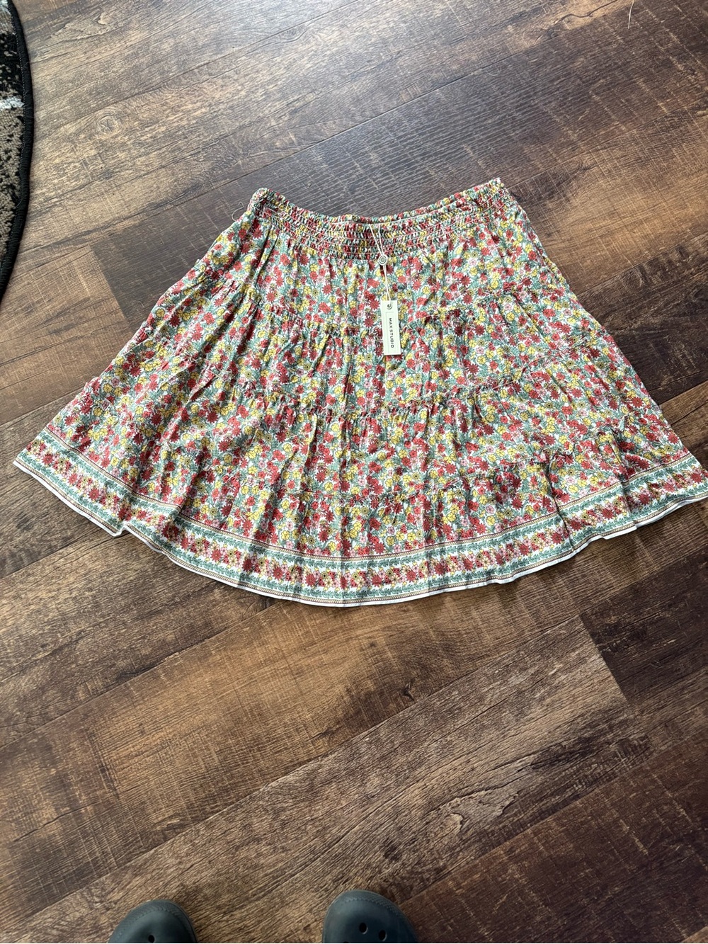 Max Studio XL Multicolored Print Floral New With Tags Skirt